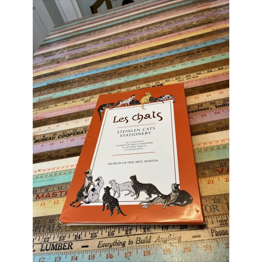 Les Chats Steinlen Cats Die-Cut Stationery Envelopes Stickers Boston Museum Art